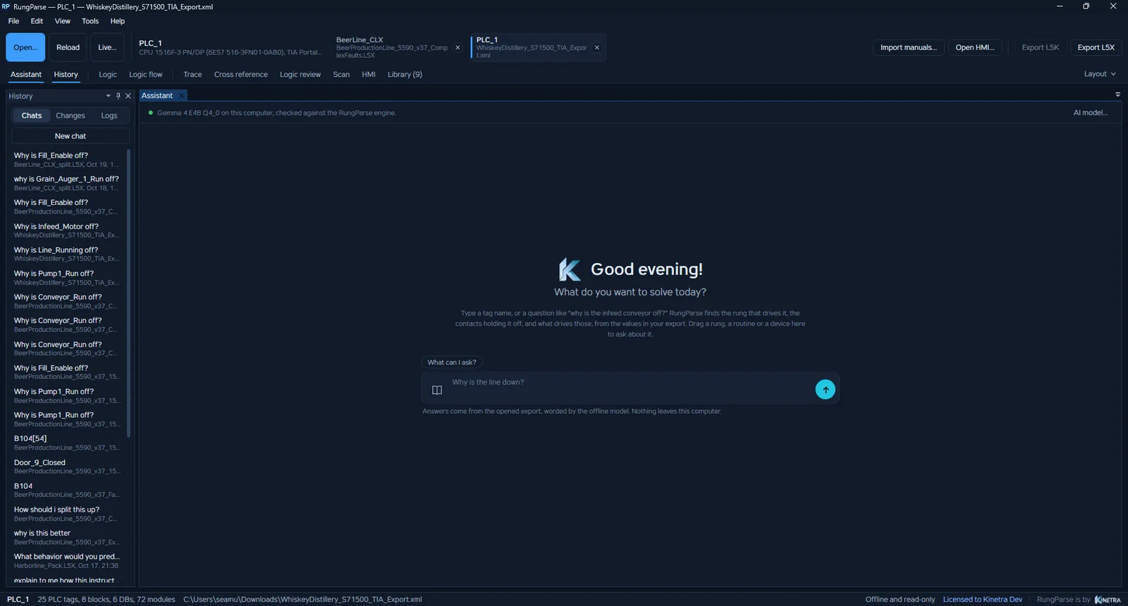 RungParse module and manual view